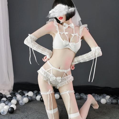Erotic Lingerie For Women Cosplay sex White Bride Wedding Dress Uniform Sexy Lingerie Hot Temptation Sexy Costumes Underwear