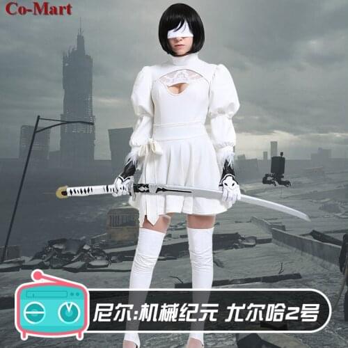 Game NieR Automata YoRHa 2B Cosplay Costume Cute White Combat Uniforms Female Activity Party Role Play Clothing S-XXL New