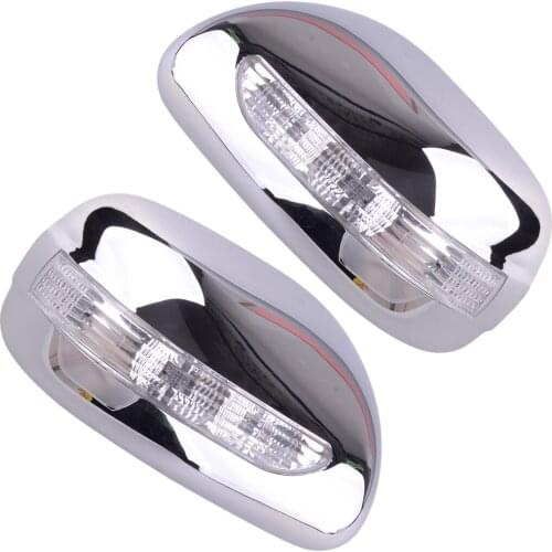 1 Pair Chrome Left & Right Car Side LED Light Mirror Cover Molding Trim Fit for Toyota Corolla Sedan 2009 2010 2011 2012 2013