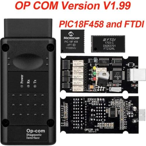 Auto Diagnostic Tool V1.99 With PIC45K80 FTDI OBD2 Auto Diagnostic Tool For Opel OPCOM CAN BUS V1.7 Can Be flash update