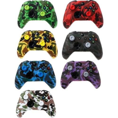 Camouflage Silicone Gamepad Cover + 2 Joystick Caps For X S Controller