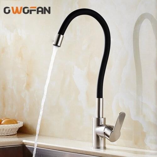 Kitchen Faucets Pull Down Pre-Rinse Sprayer Taps Brass Single Handle Black Modern Crane 360 Degree Rotating Spout Faucet 9104N
