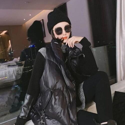 Down cotton vest womens waistcoat wear winter new loose stand collar down cotton jacket jacket