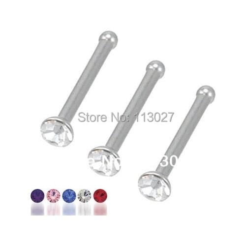Min. order $10) Free Shipping Body Jewelry Surgical Steel 20 Gauge Nose Stud Nose Bone
