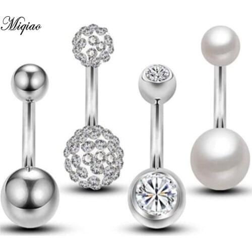 Miqiao 4pcs Set Surgical Steel Piercings Navel Piercings Belly Button Piercing Body Jewelry