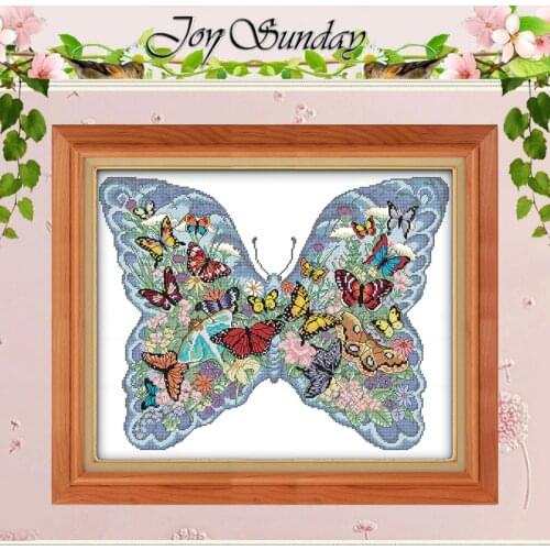 Colorful Butterflies Counted Cross Stitch 11CT 14CT Cross Stitch Sets Wholesale animals Cross-stitch Kits Embroidery Needlework