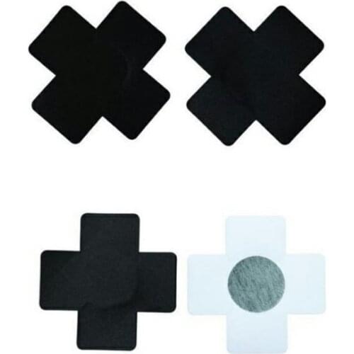 Paste Breast Stickers experience 5pair (10Pcs) Cross/X Disposable Cool Self-Adhesive Cloth Breast Pasties Pad Nipple Cover Bra