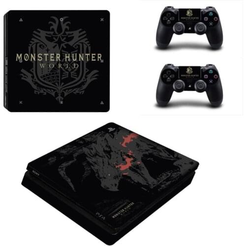 Monster Hunter World PS4 Slim Stickers Play station 4 Skin Sticker Decals For PlayStation 4 PS4 Slim Console & Controller Skin