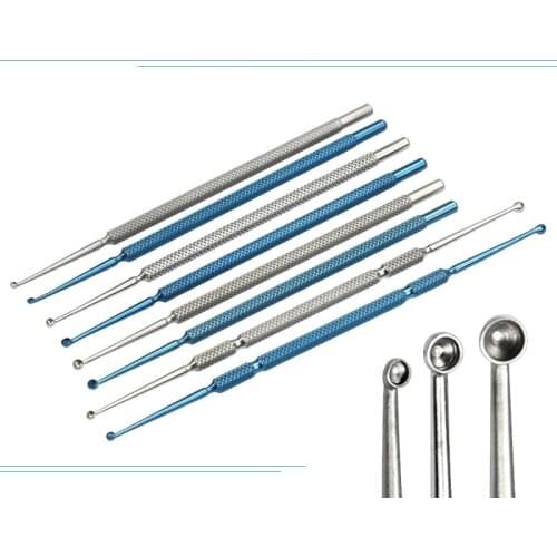 Ophthalmology equipment molluscum curette Medical spatula Double-headed Meibomian gland curette Dermatology wart scraping tool