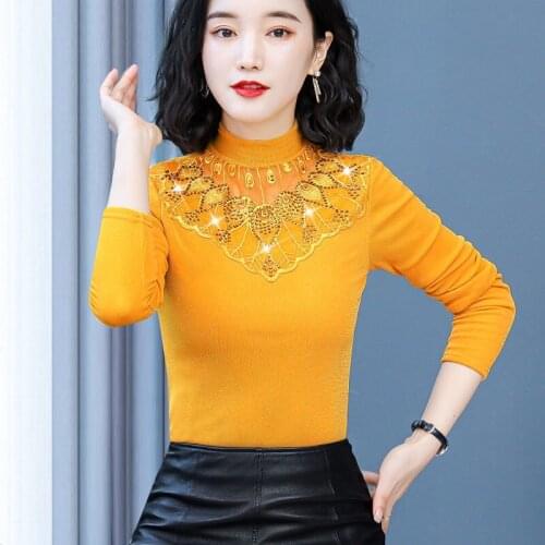 Autumn Winter Warm Half Turtleneck Solid Long Sleeve Tops Female 5XL Plus Size Blouses Woman Casual Thick Plus Velvet Shirt W969