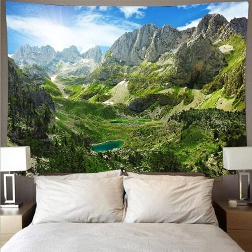 Mountain hanging tapestry appartement decor tela para la pared trippy tapestry tenture murale