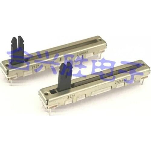 [VK]ALPS JAPAN 6CM 60mm sliding potentiometer double B250K B250KBX2 with middle point mixer straight slider 8 feet switch