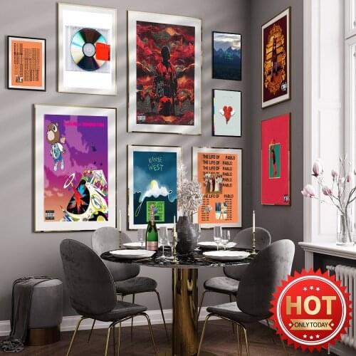 Rapper Singer Kanye West Vintage Art Poster, Graduation Hot Album Music Cover, Hip Hop Pop Rap Wall, Home Decor Poster, Bar Pub