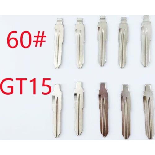 RIOOAK 10 pcst Uncut Metal GT15 2 in 1 LiShi Scale KD/VVDI Blank Car Key Blade NO.60 With Tick Marks for Fiat/Palio/Old Ferrari