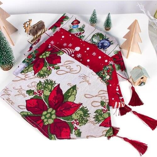 Christmas Table Runner Creative Design Santa Claus Tapestry High Quality Red Table Runner Xmas Home Decoration