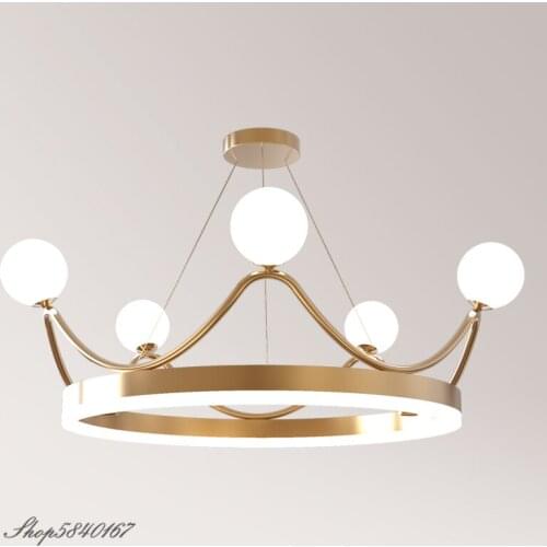 Modern Pendant Lights Led Imperial Crown Pendant Lamp for Living Room Princess Bedroom Lamps Loft Kitchen Hanging Lamps Decor