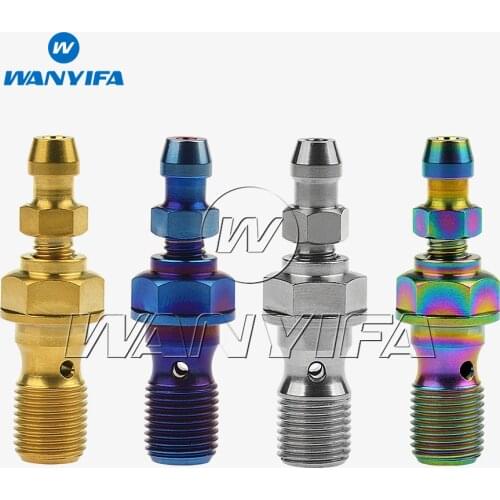 Wanyifa Titanium M10 1.25mm 1.0mm Double Single Clutch Slave Cylinder Banjo Bolt with Bleeder Valve for Ducati KTM