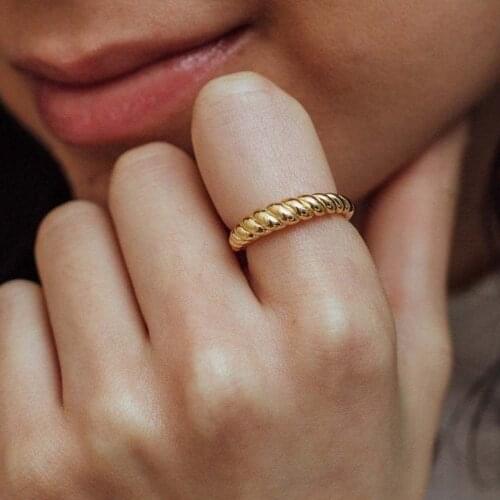 Twisted dome ring open adjusted size fashion women finger jewelry wholesale cheap high quality