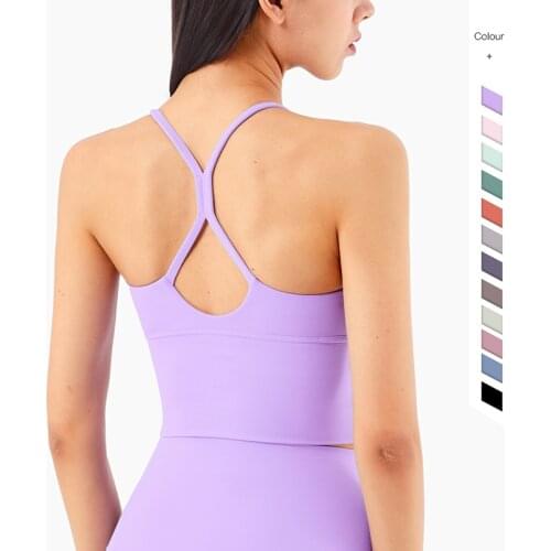 Vnazvnasi New Color Women Sports Bra Yoga Vest Gym Workout Running Tops Push-up Athletic Cross-Back Crop Top Fitness Clothing
