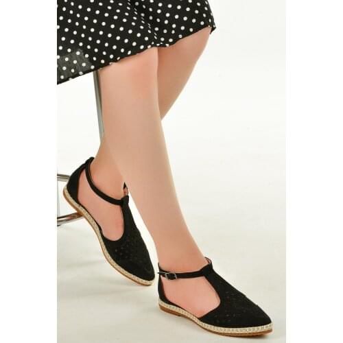 Ayakland 177-01 Suede Daily Anatomical Lady Ballerina Shoes