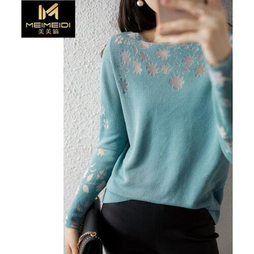 Woman Sweaters Pullover 2021 Spring Refreshing Transparent Beautiful Pullover Top Knitted Shirt Women Femme Chandails