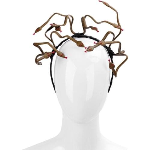 Snake Shape Headwear Medusa Snake Costume Headband Dress-up Headpiece for Masquerade Party Novelty Halloween Headdress