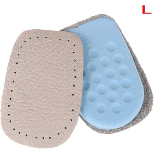 1 Pair Elastic Latex Heel Half Shoe Pad Shoe Cushion Comfortable Buffering Insole Pain Relief Cattle Hide
