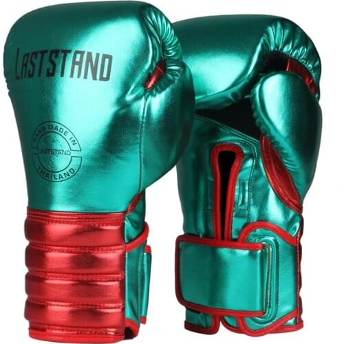 1Pair Metal color Latex liner Kids/Audlts professional Boxing Gloves for Sandbag Punch Training Muay Thai Fight Mitts DEO 6-12oz