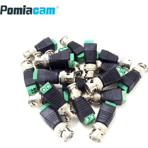100pcs/lot Coax CAT5 To Camera CCTV BNC Video Male Connector Adapter BNC Plug For CCTV Camera System Accessories