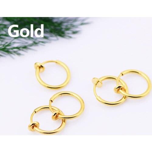 5 Pcs/set Punk Men Women Stealth Clip On Earrings No Hole Clip Earrings Ear Cuff Spring Clip Helix Ring Hoop Fake Ear Ring Hoop