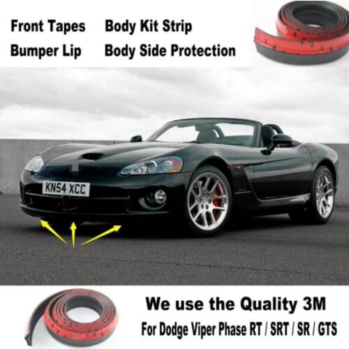 Car Bumper Lips For Dodge Viper Phase RT / SRT / SR / GTS / Spoiler Body Kit Strip / Front Tapes / Body Chassis Side Protection