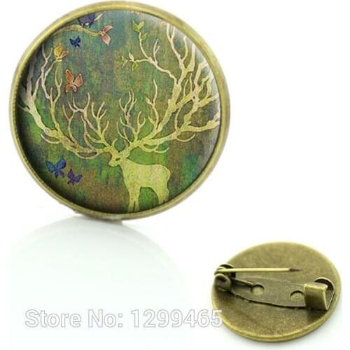2017 Hot Sale Broche Christmas Gift Fashion Alloy Time Gem Brooches/pins Vintage Deer Handmade Jewelry Wholesale Butterfly C94