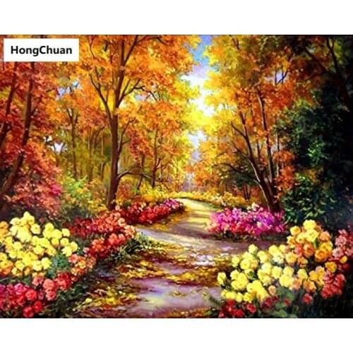 Fast Delivery Beautiful View Tree 5D DIY Square/Round Diamond Painting Mosaic Cross Stitch Home Decoration Mural Christmas Gift