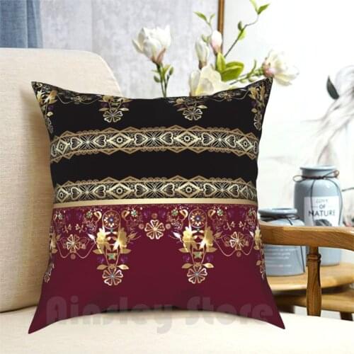 Texture Gold Lace Pillow Case Printed Home Soft Throw Pillow Lace Gold Textile Ornament Texture Pattern Seamless Shine