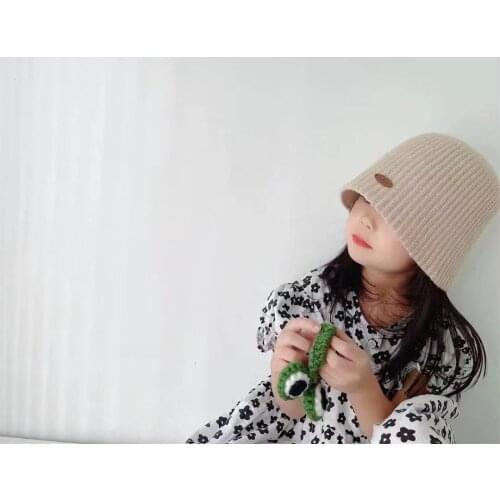 Children Beanies Hat Korean Version Boys Girls Knitted Cap Keep Warm Kids Bucket Hats Solid Color Baby Basin Caps Unisex Bonnets
