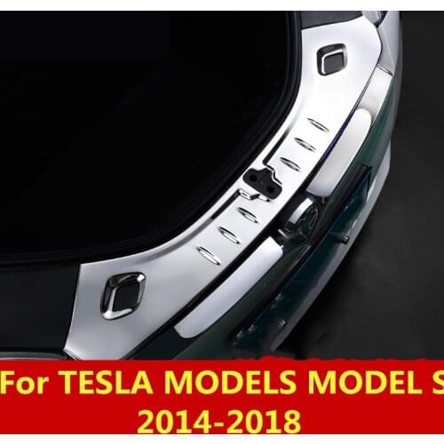 For TESLA MODELS MODEL S 2014-2018 Stainless steel internal trunk front bar front panel threshold decoration Auto Accessories