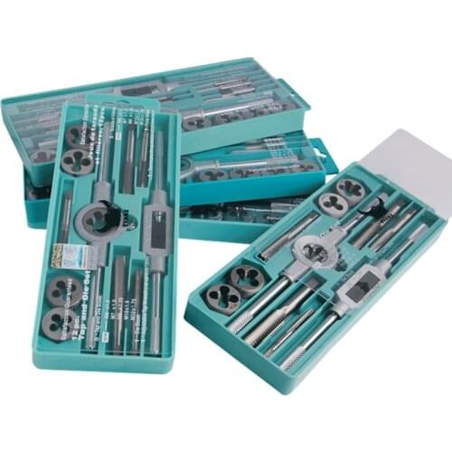 EVANX 12PCS/20PCS Tap Die Set Metric/Inch Screw Thread Tap With Adjustable Tap Wrench Hand Screw Tap Car Repair Hand Tools