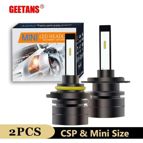 GEETANS Auto Bulbs H4 H1 LED H7 9005 LED 9006 H11 HB2 HB4 Car Headlights 2PCS 60W 8000Lm 12V csp mini 6500k 3000k fog Lamp CF