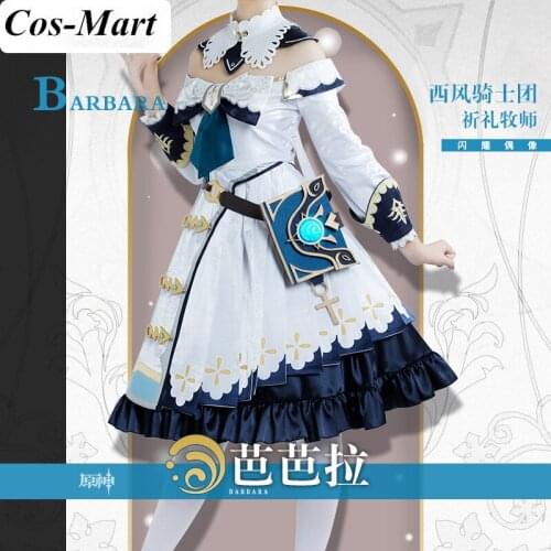 Game Genshin Impact Barbara Cosplay Costume Fashion Combat Dress Unisex Halloween Party Role Play Clothing Full Set Custom-Make