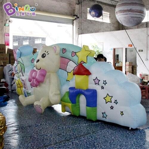 Customized 6X1X1.8 meters inflatable background wall digital printing airblown tv background wall for decoration toys