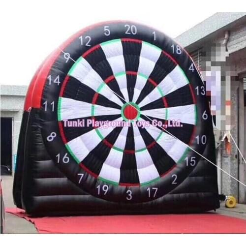 Round inflatable soccer dartboard