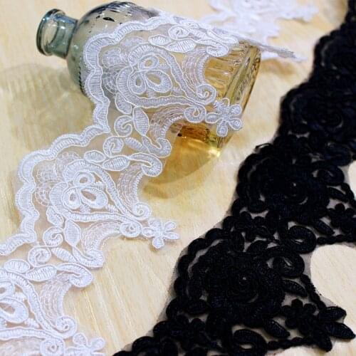 5 Yards/bag Bone Line Black and White Lace Stage Dress Wedding Dress Ingredients Curtain Fabric 9CM