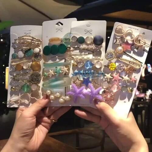 Best Selling Fashion Popular Pearl Hairpin Simplicity Crystal Set Hairpins