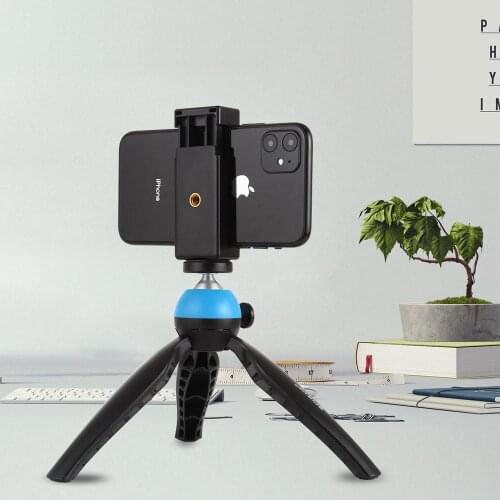 Mini Portable Stand Tripod Tripode Universal Phone Clamp Bracket Smartphones Holder Clip ith 1/4 inch Screw Hole for Smartphone