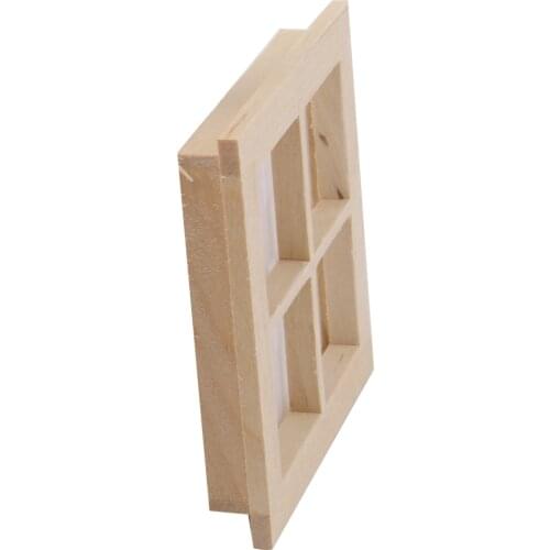 Dolls House Miniature Builders DIY 4 Light Window With Mouldings 1:12 Scale