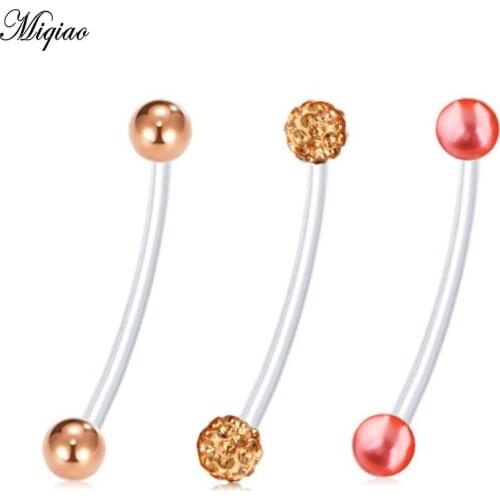 Miqiao Hot Sale 3 Piece Set 38 Long Soft Rod Industrial Earrings Umbilical Ring Umbilical Nail Puncture Body Jewelry