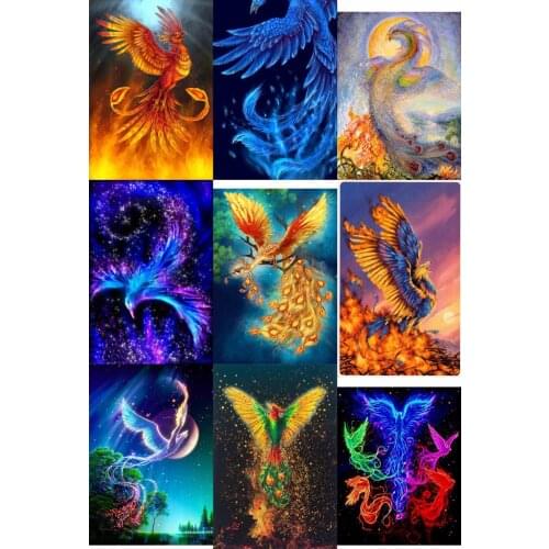 DIY full square&round Diamond 5D Diamond painting Phoenix Embroidery Cross Stitch 3D Rhinestone mosaic