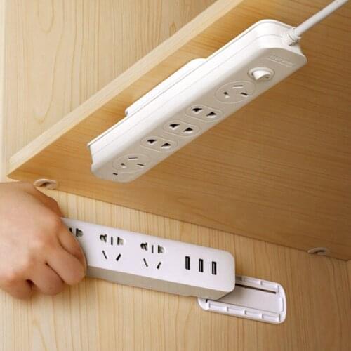 Wall Sticker Nail Free Socket Head Holder Household Plastic Plug Storage Physical Line Seamless Power Board Holder
