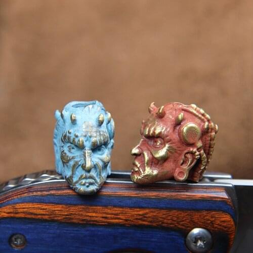 Orc King Warrior Knife Bead Pendants Umbrella Rope DIY Paracord Bracelet Accessories Brass Beastmaster Sculpture EDC Tool Charms