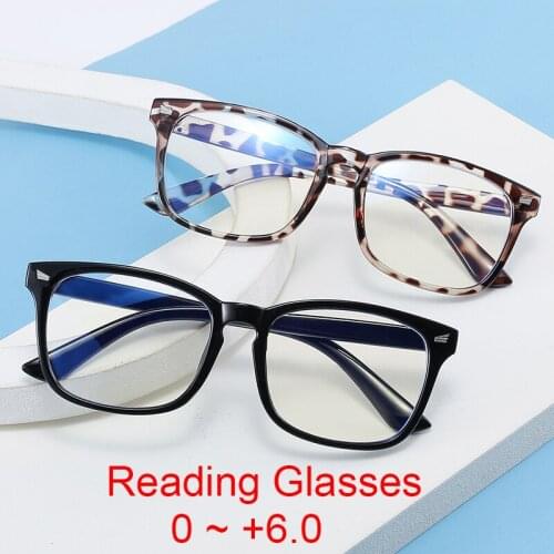 Super Worthly Anti Blue Light Square Reading Glasses Women Men Trendy Office Computer Gaming Hyperopia Transparent Glasses Frame